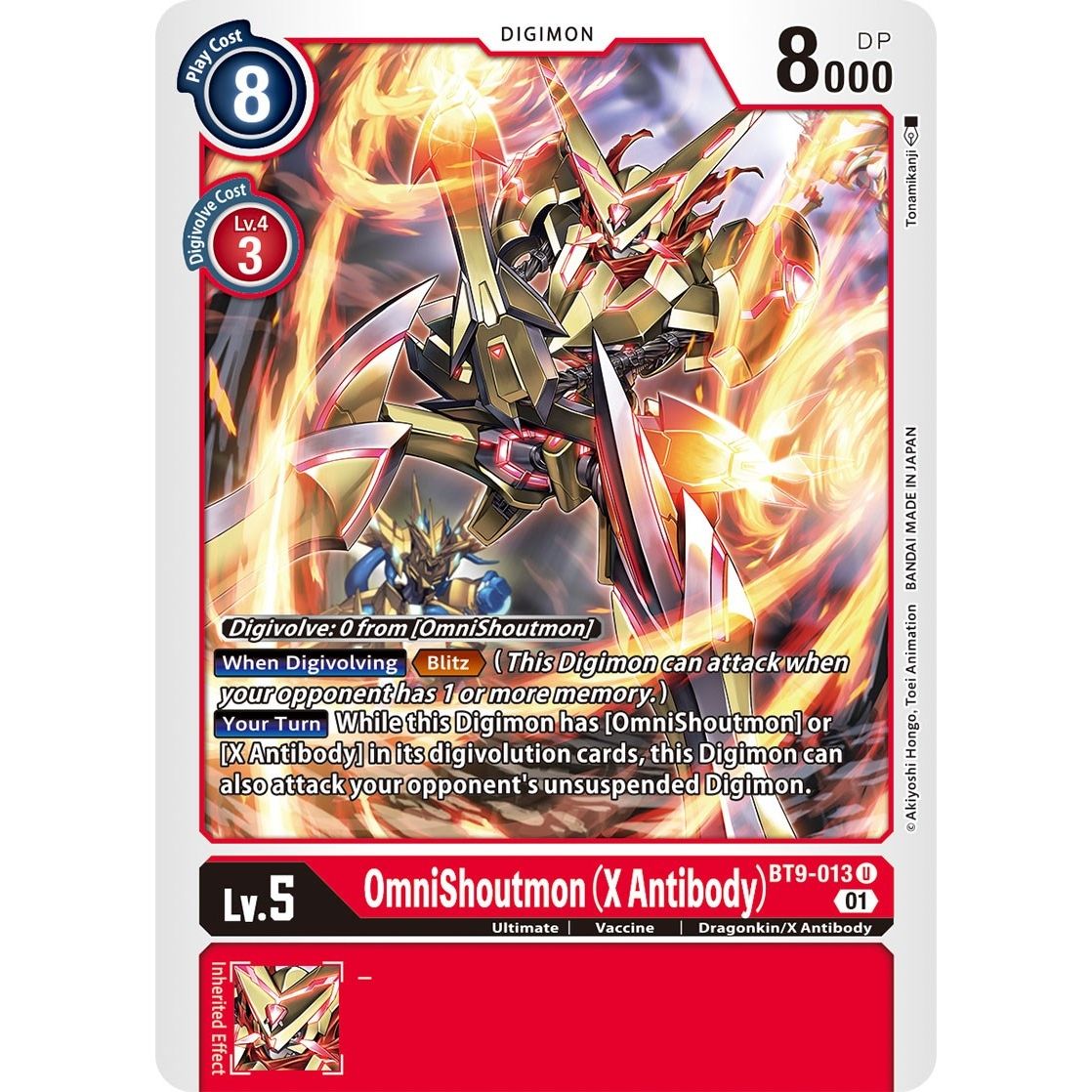 Image for OmniShoutmon (X Antibody) (BT9-013 U) (BT09) - Digimon Card Game