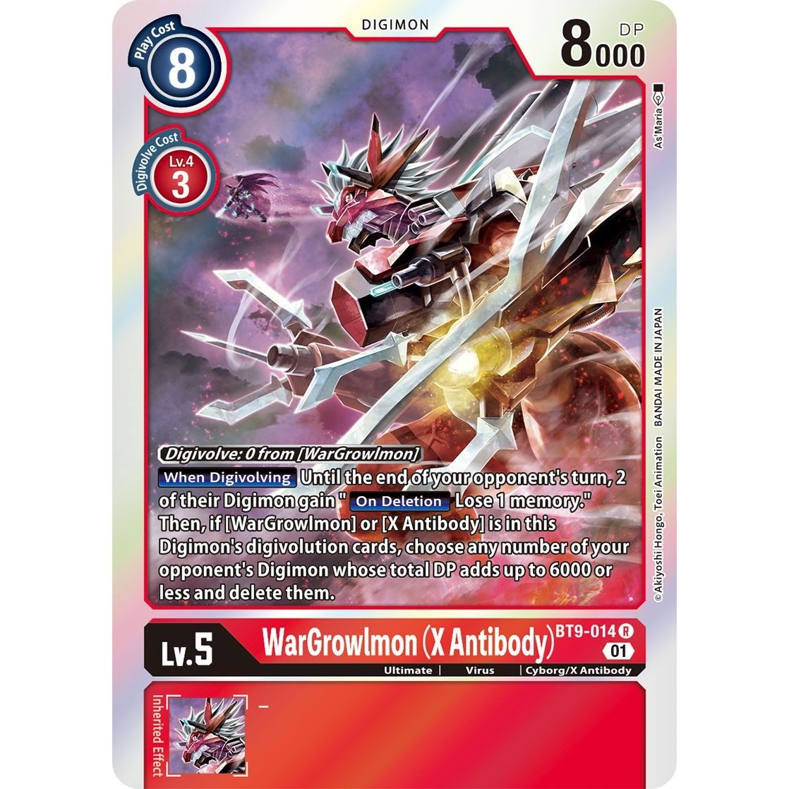 Image for WarGrowlmon (X Antibody) (BT9-014 R) (BT09) - Digimon Card Game