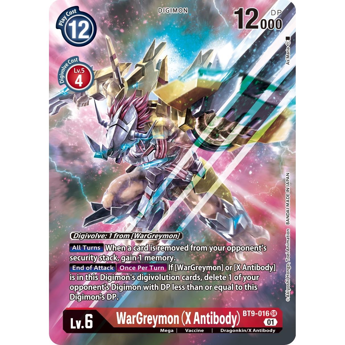Image for WarGreymon (X Antibody) (Alternate Art) (BT9-016 SR) (BT09) - Digimon Card Game