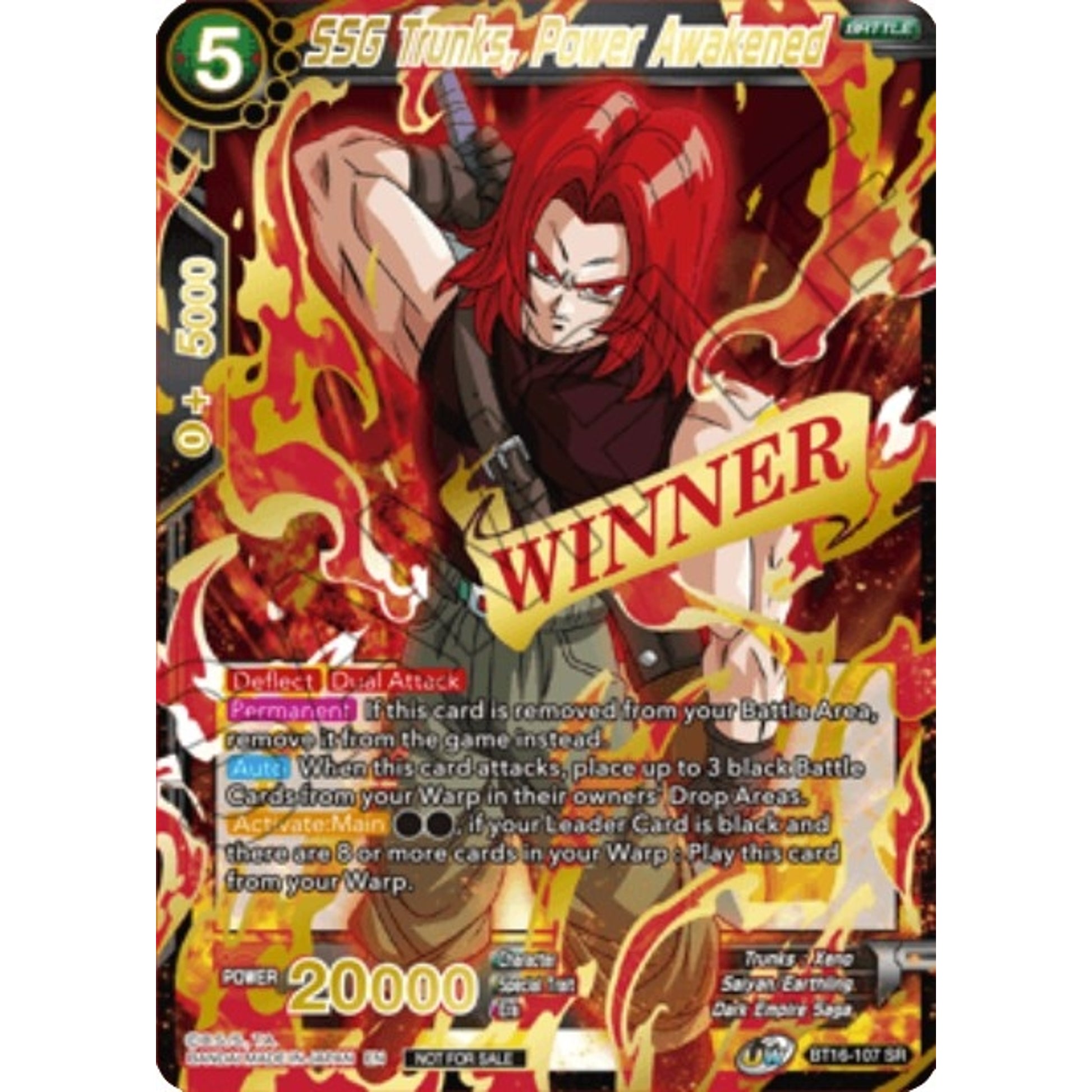 Image for SSG Trunks, Power Awakened (Winner Stamped) (BT16-107) (TPR) - Dragon Ball Super: Masters