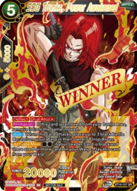 Image for SSG Trunks, Power Awakened (Winner Stamped) (BT16-107) (TPR) - Dragon Ball Super: Masters