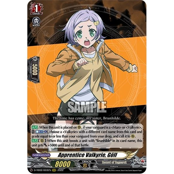 Image for Apprentice Valkyrie, Goll (D-TB02/003EN) (D-TB02) - Cardfight Vanguard