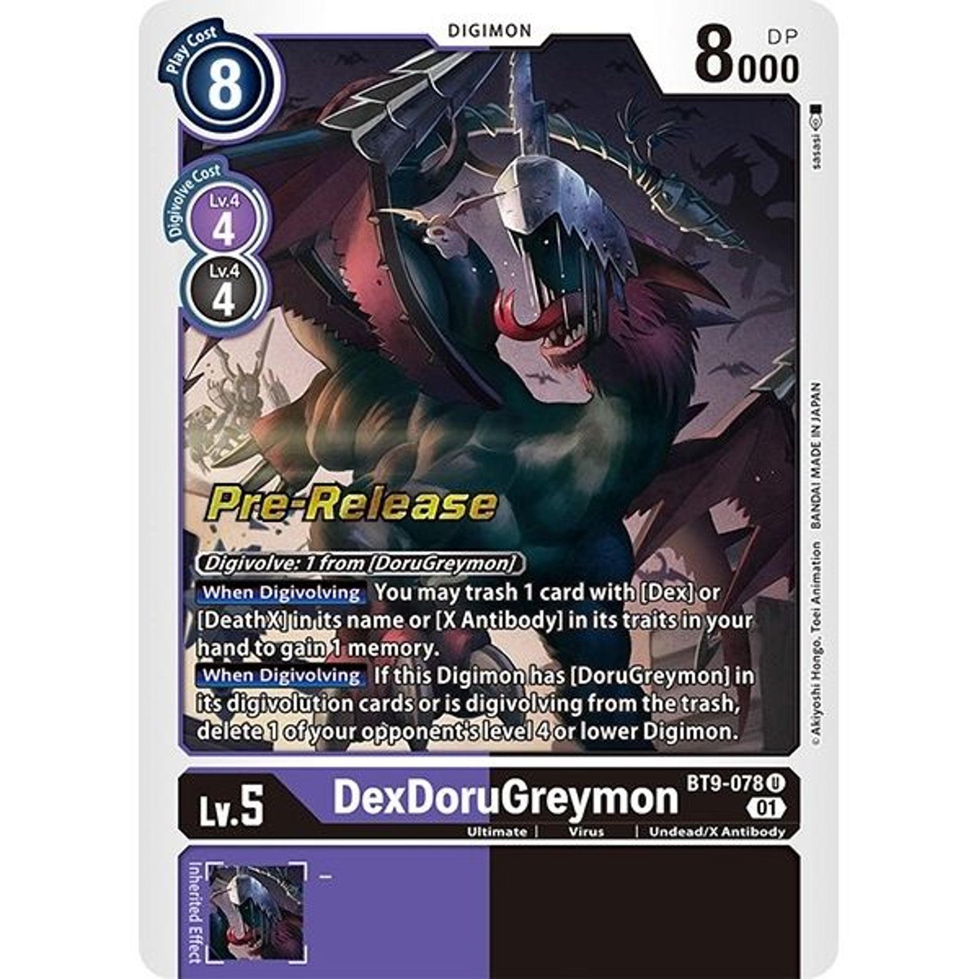Image for DexDoruGreymon (BT9-078 U) (BT09_PR) - Digimon Card Game