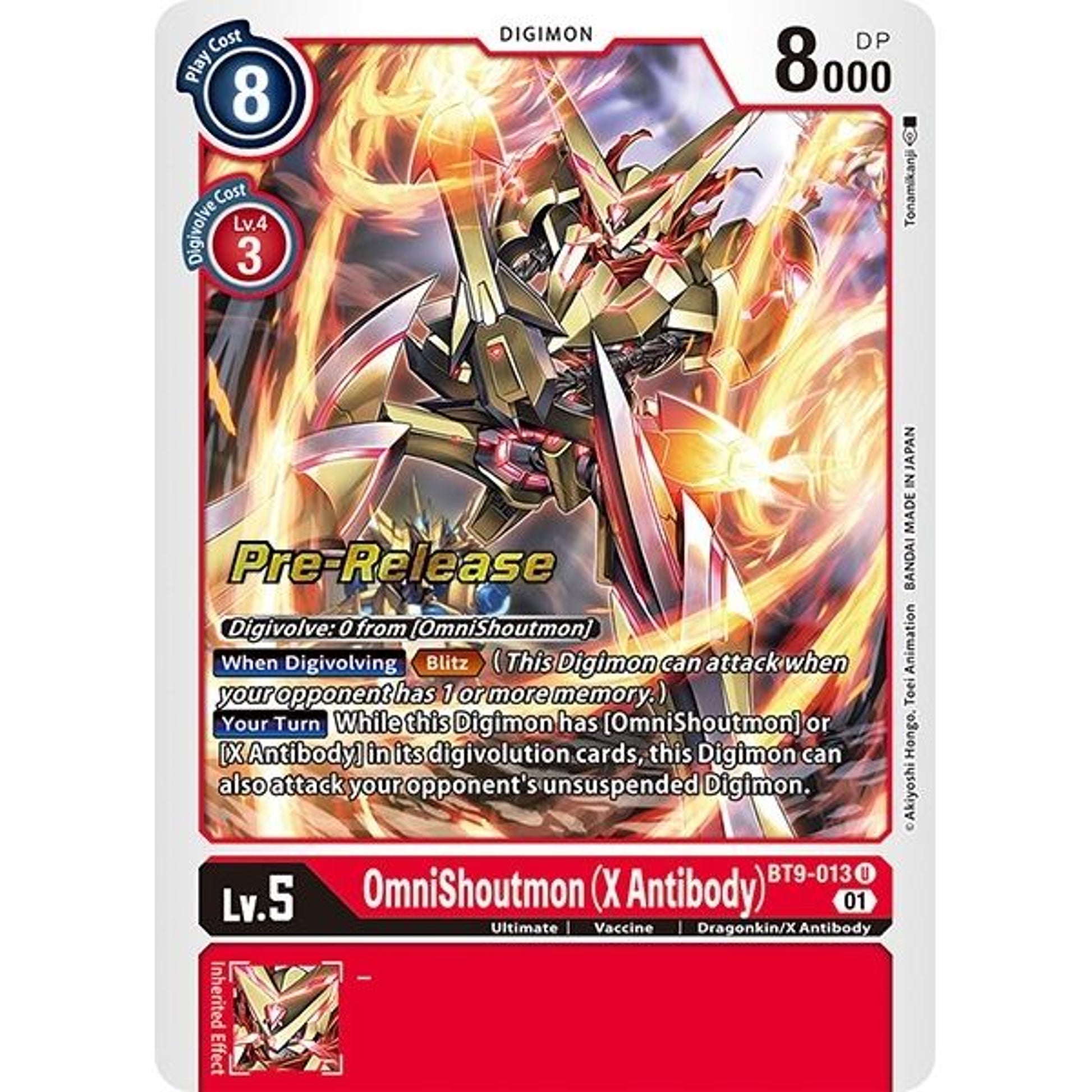 Image for OmniShoutmon (X Antibody) (BT9-013 U) (BT09_PR) - Digimon Card Game