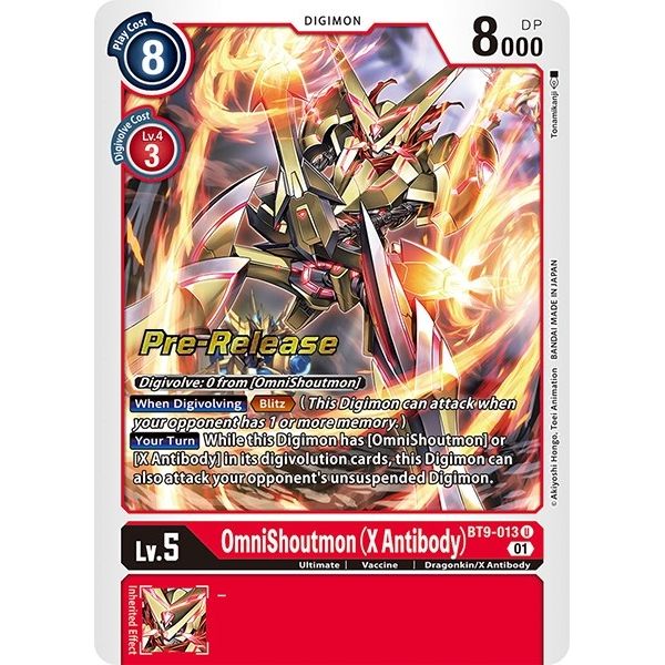 Image for OmniShoutmon (X Antibody) (BT9-013 U) (BT09_PR) - Digimon Card Game