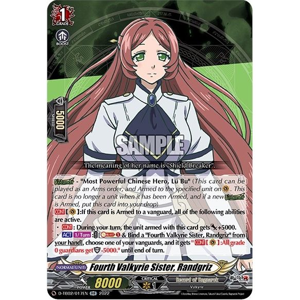 Image for Fourth Valkyrie Sister, Randgriz (D-TB02/017EN) (D-TB02) - Cardfight Vanguard