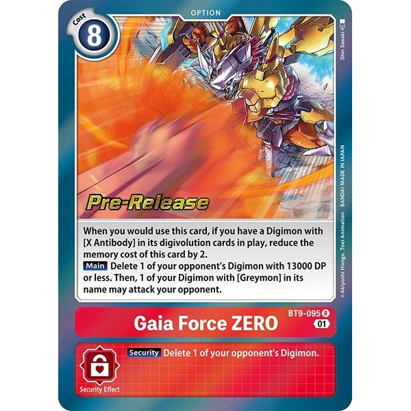 Image for Gaia Force ZERO (BT9-095 R) (BT09_PR) - Digimon Card Game