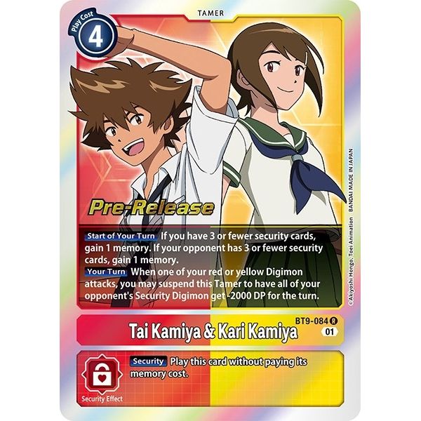 Image for Tai Kamiya & Kari Kamiya (BT9-084 R) (BT09_PR) - Digimon Card Game