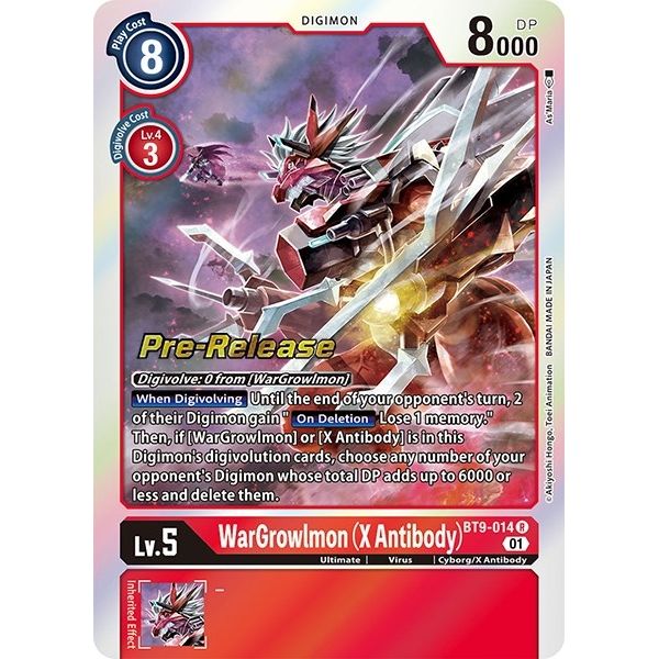Image for WarGrowlmon (X Antibody) (BT9-014 R) (BT09_PR) - Digimon Card Game