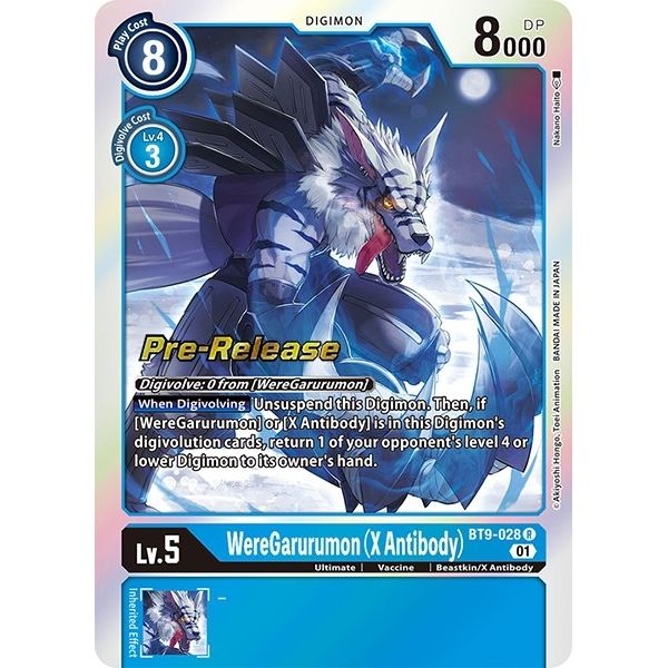 Image for WereGarurumon (X Antibody) (BT9-028 R) (BT09_PR) - Digimon Card Game