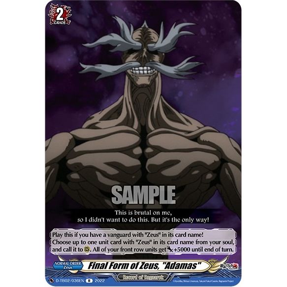 Image for Final Form of Zeus, "Adamas" (D-TB02/036EN) (D-TB02) - Cardfight Vanguard