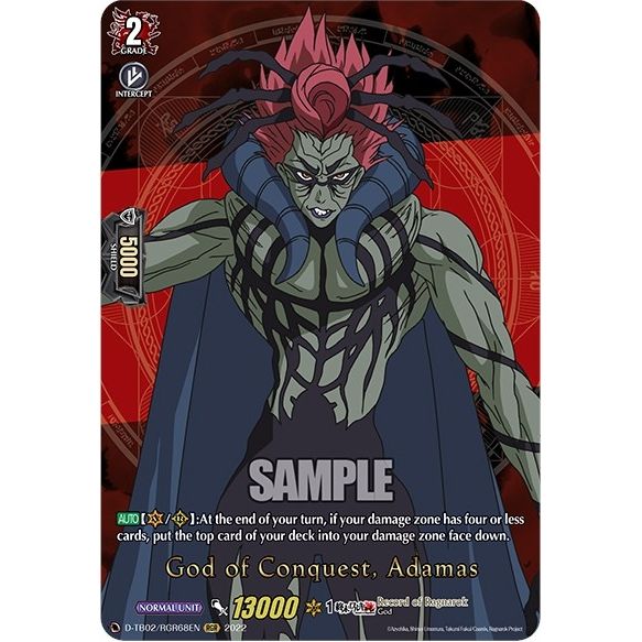 Image for God of Conquest, Adamas (RGR) (D-TB02/RGR68EN) (D-TB02) - Cardfight Vanguard