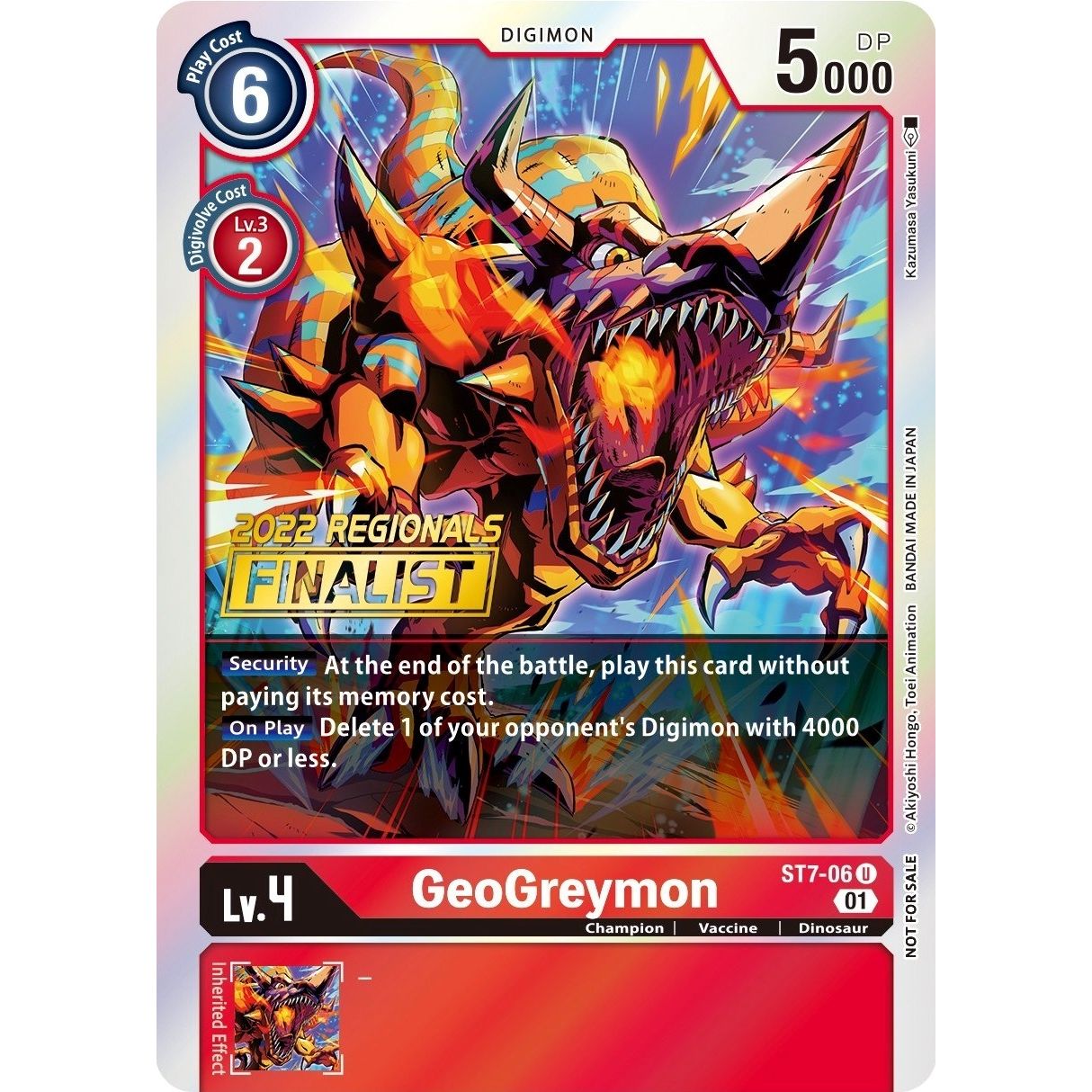 Image for GeoGreymon (2022 Championship Offline Regional) [Online Finalist] (ST7-06 U) (ST-7) - Digimon Card Game