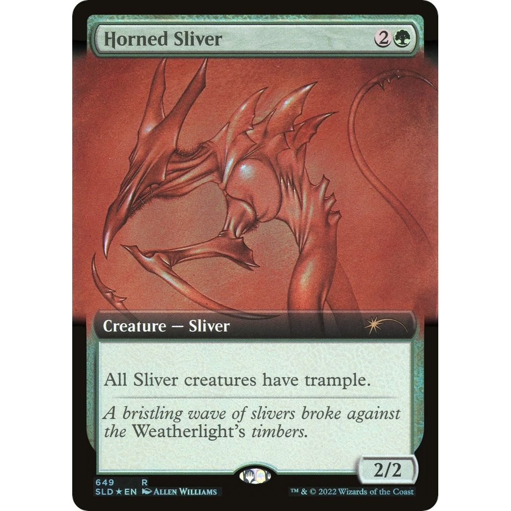 Image for Horned Sliver (Extended Art) (649) (SLD) - Magic: The Gathering