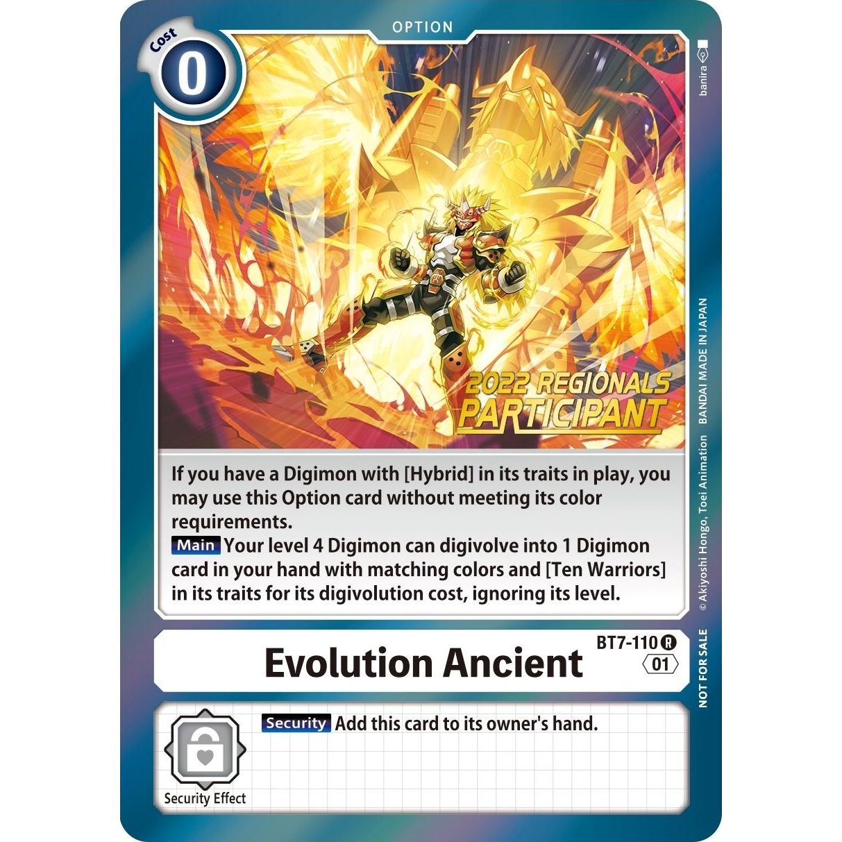 Image for Evolution Ancient (2022 Championship Offline Regional) [Online Participant] (BT7-110 R) (BT07) - Digimon Card Game