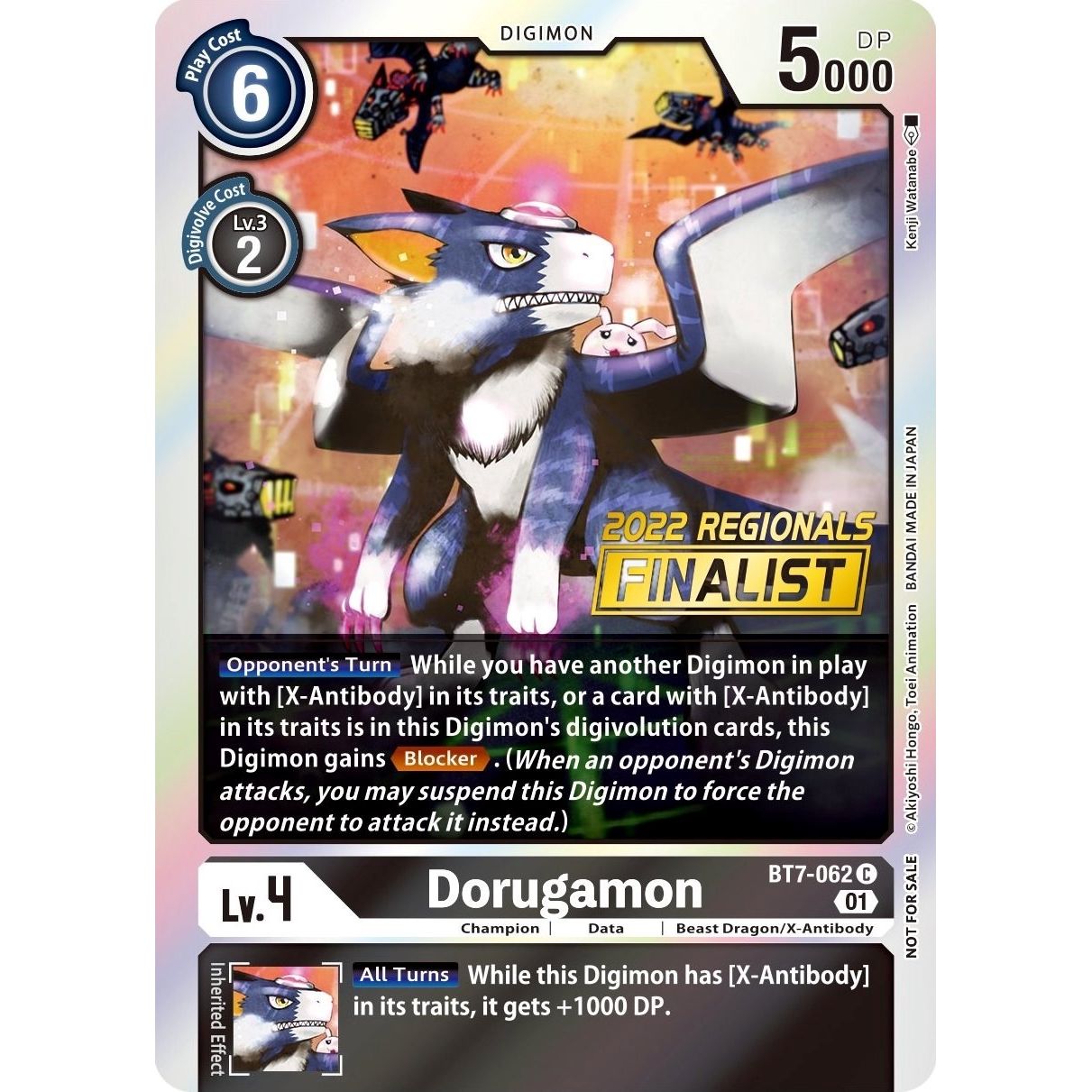 Image for Dorugamon (2022 Championship Offline Regional) [Online Finalist] (BT7-062 C) (BT07) - Digimon Card Game