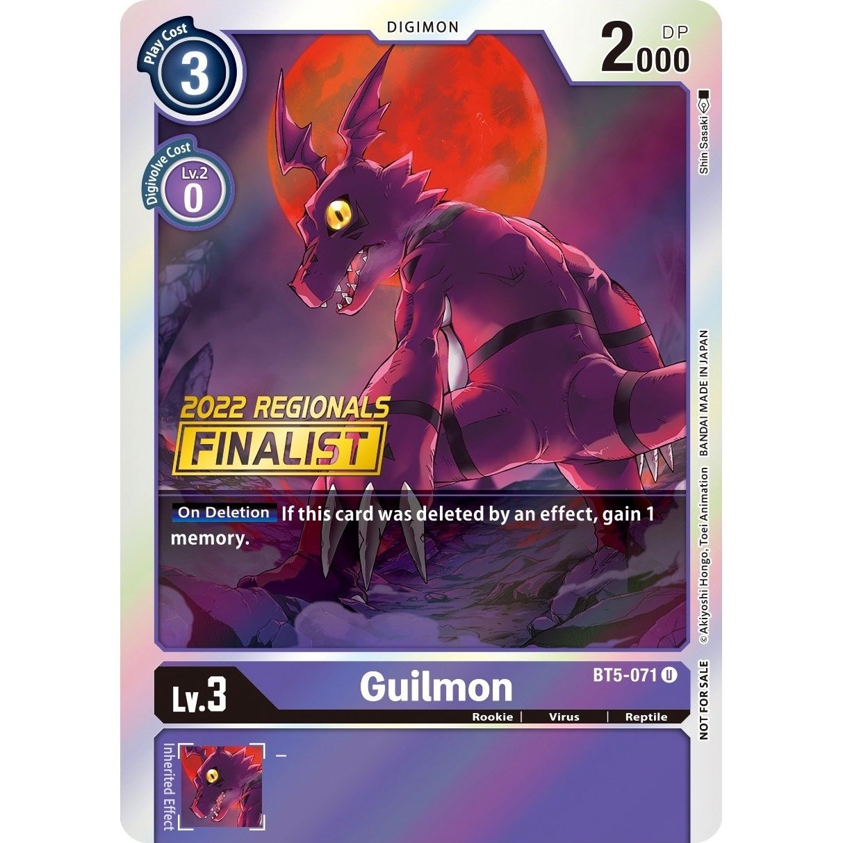 Image for Guilmon (2022 Championship Offline Regional) [Online Finalist] (BT5-071 U) (BT05) - Digimon Card Game