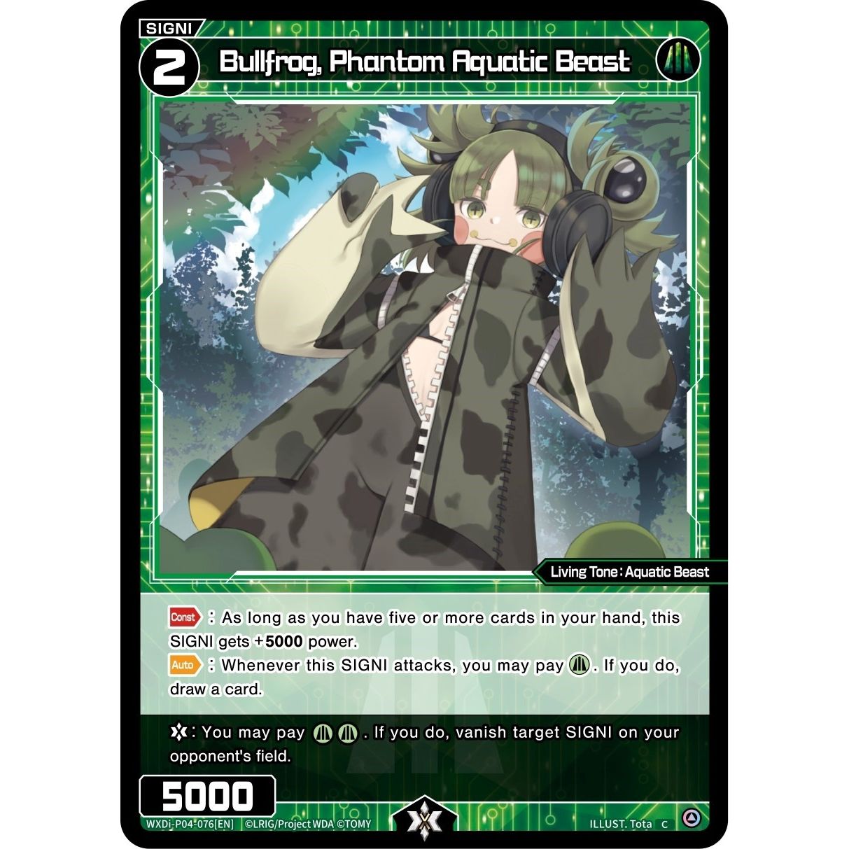 Image for Bullfrog, Phantom Aquatic Beast (WXDi-P04-076[EN]) (WXDi-P04) - WIXOSS