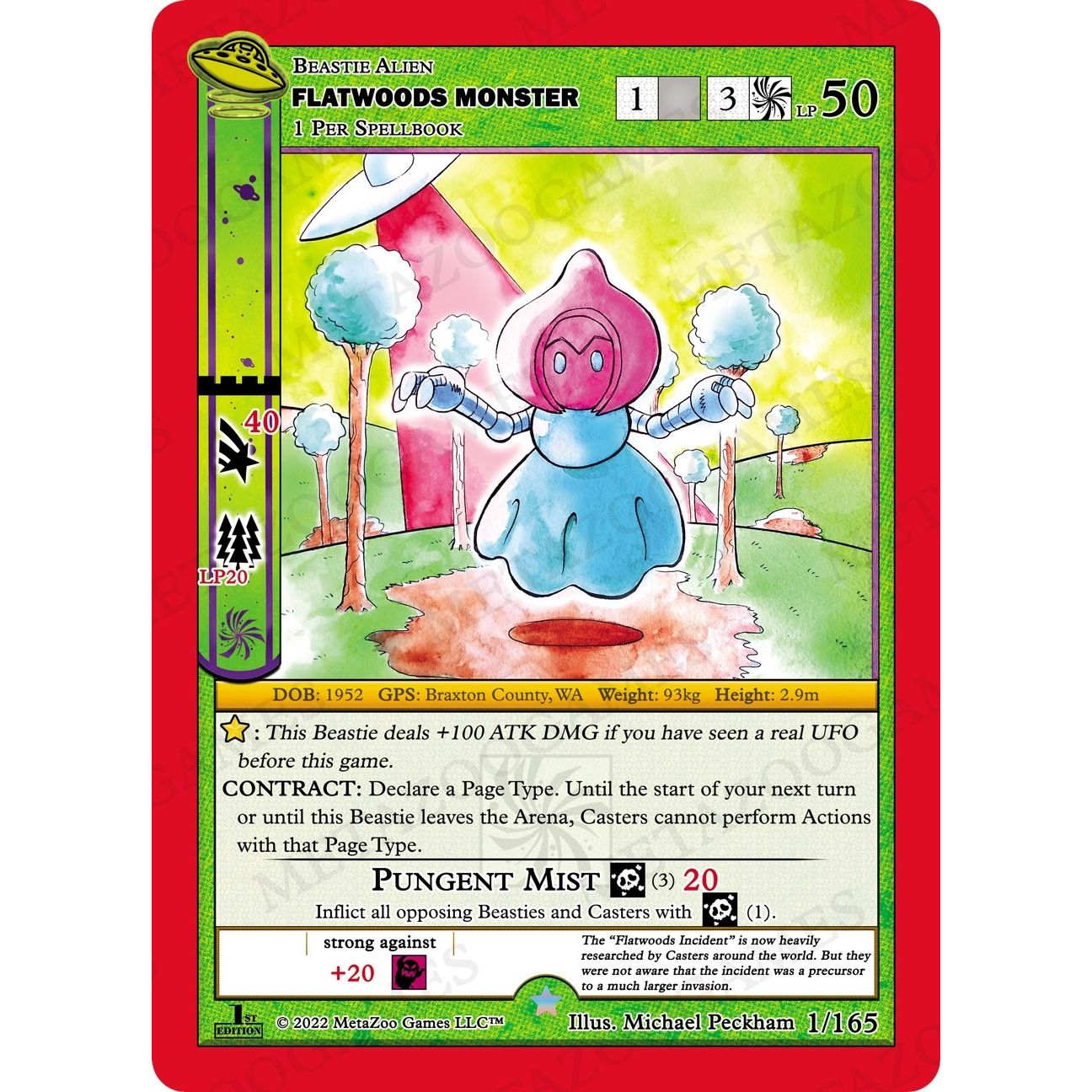Image for Flatwoods Monster (001/165) (UFOFE) - MetaZoo