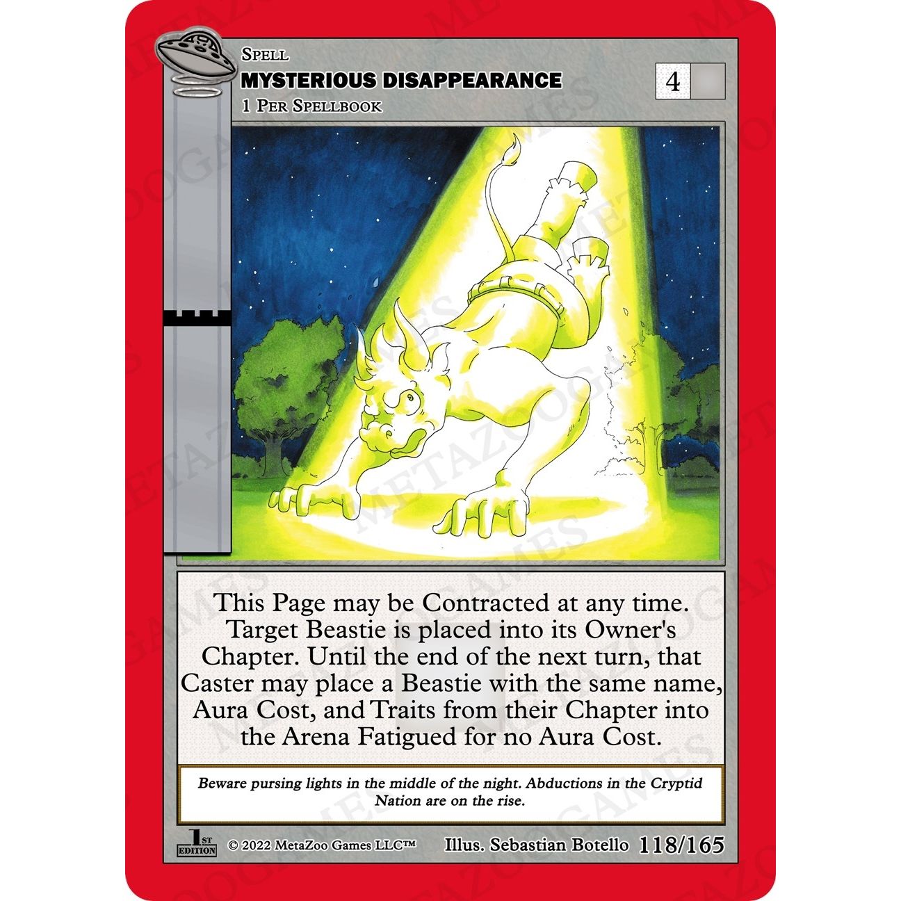 Image for Mysterious Disappearance (118/165) (UFOFE) - MetaZoo