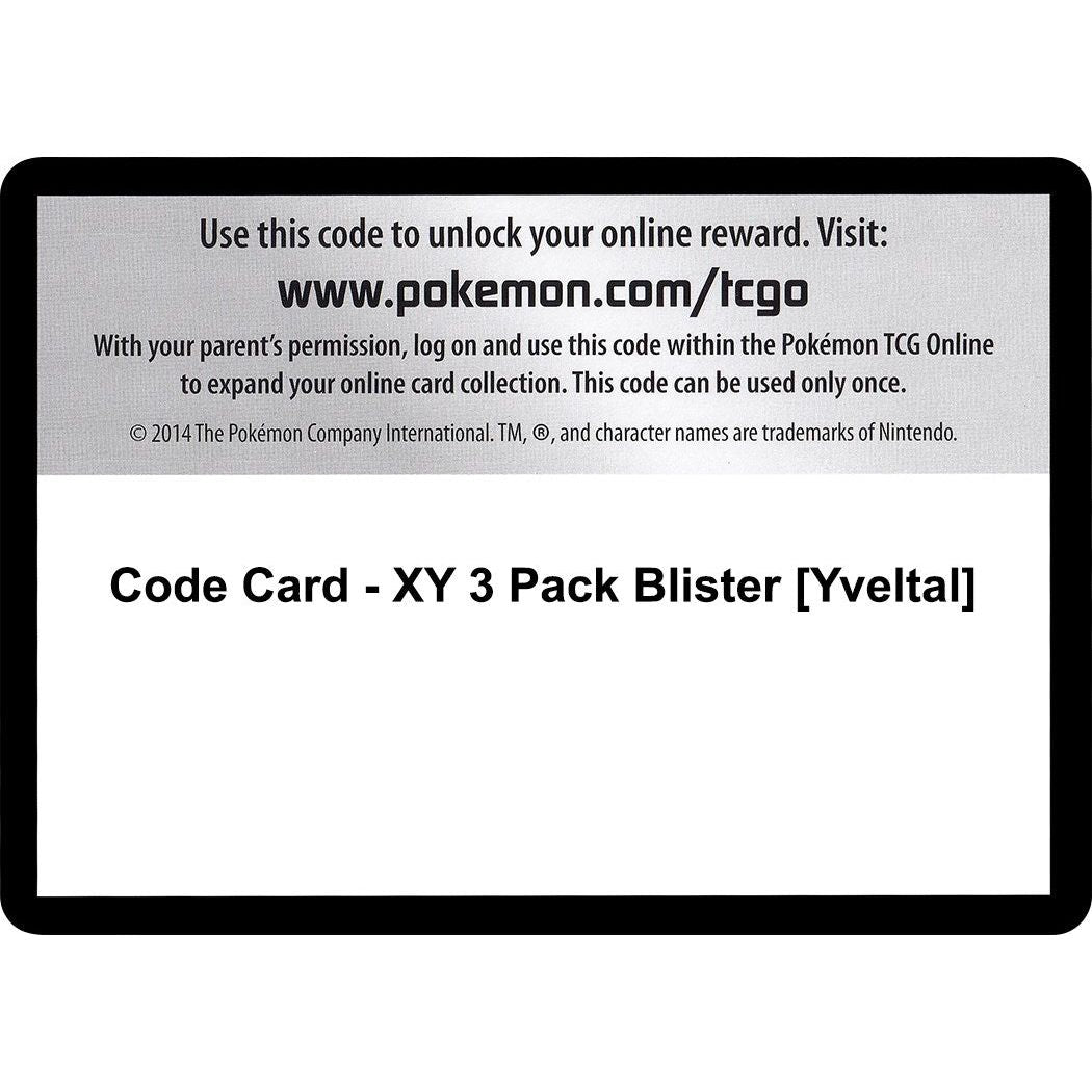 Image for Code Card - XY 3 Pack Blister [Yveltal] (BKT) - Pokemon
