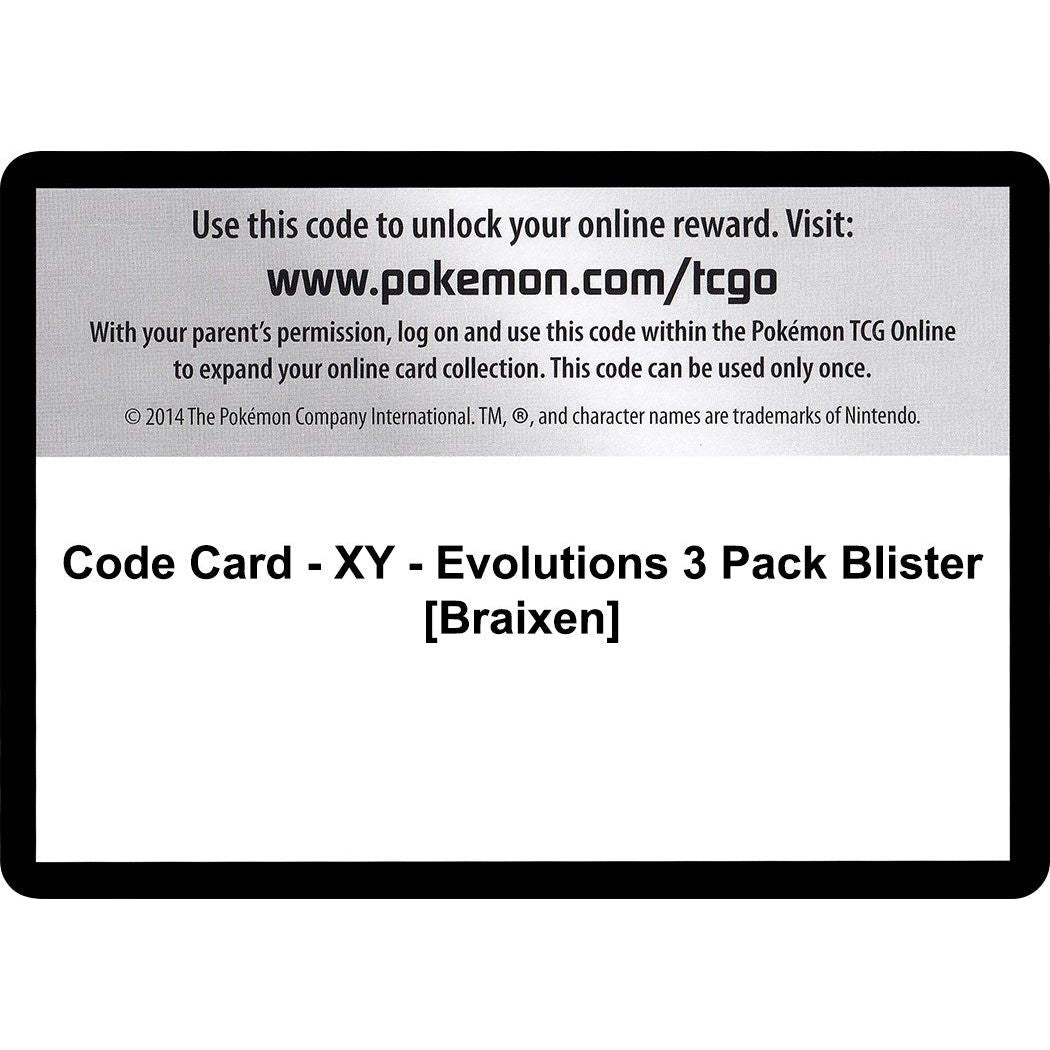Image for Code Card - XY - Evolutions 3 Pack Blister [Braixen] (EVO) - Pokemon