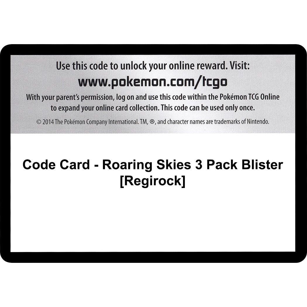 Image for Code Card - Roaring Skies 3 Pack Blister [Regirock] (ROS) - Pokemon
