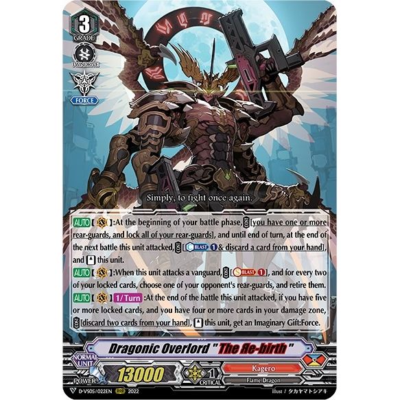 Image for Dragonic Overlord "The Re-birth" (D-VS05/022EN) (D-VS05) - Cardfight Vanguard