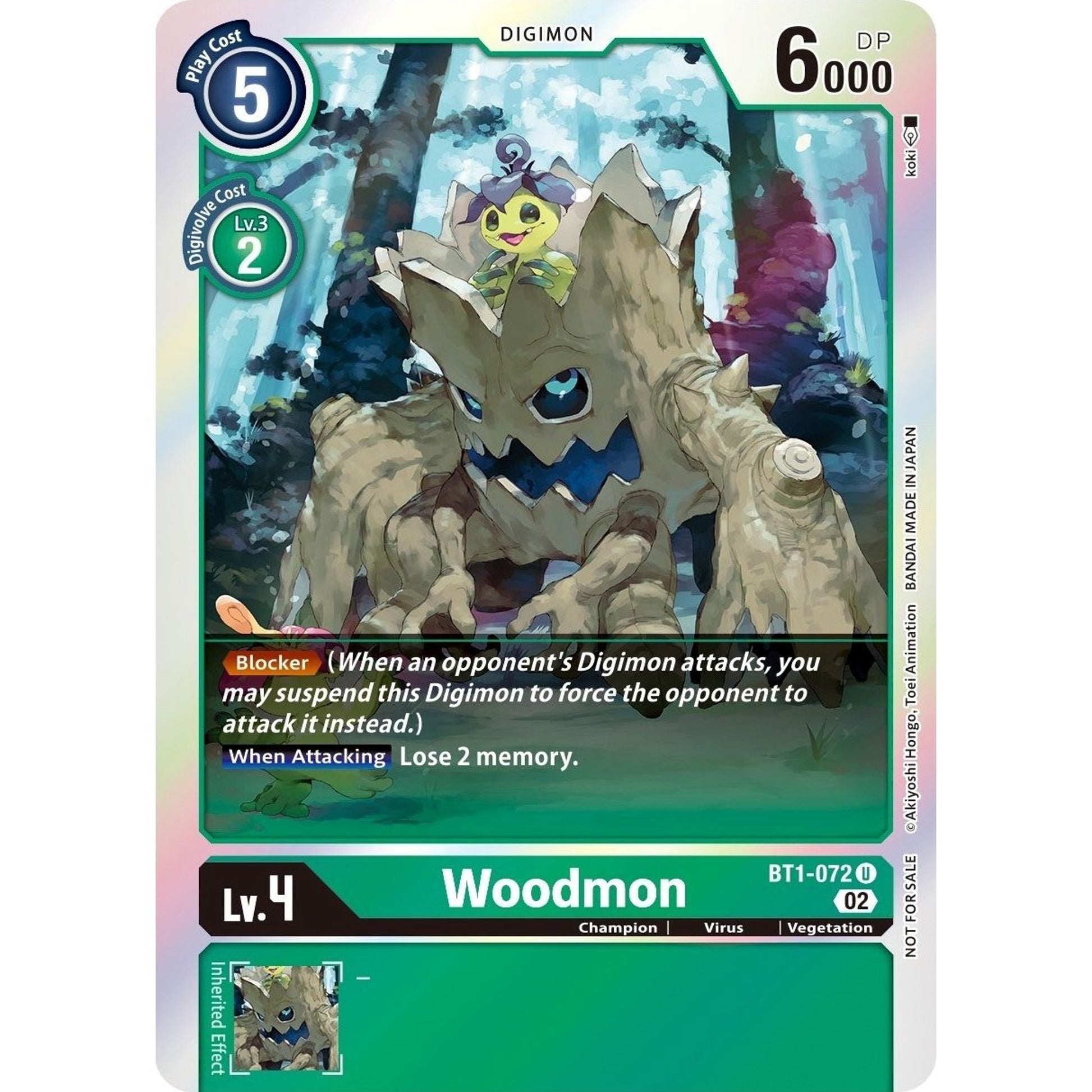 Image for Woodmon (Official Tournament Pack Vol. 6) (BT1-072 U) (BT01-03A) - Digimon Card Game