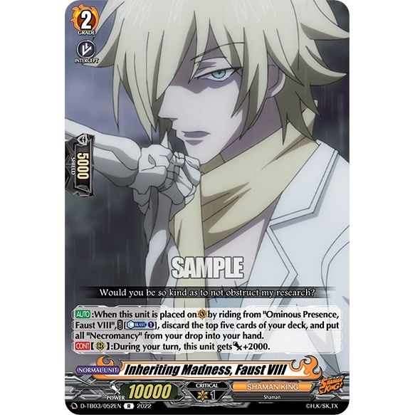 Image for Inheriting Madness, Faust VIII (D-TB03/052EN) (D-TB03) - Cardfight Vanguard