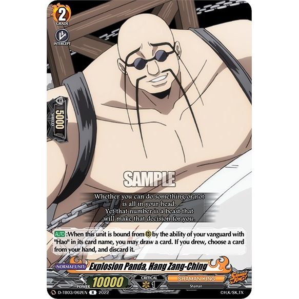 Image for Explosion Panda, Hang Zang-Ching (D-TB03/062EN) (D-TB03) - Cardfight Vanguard