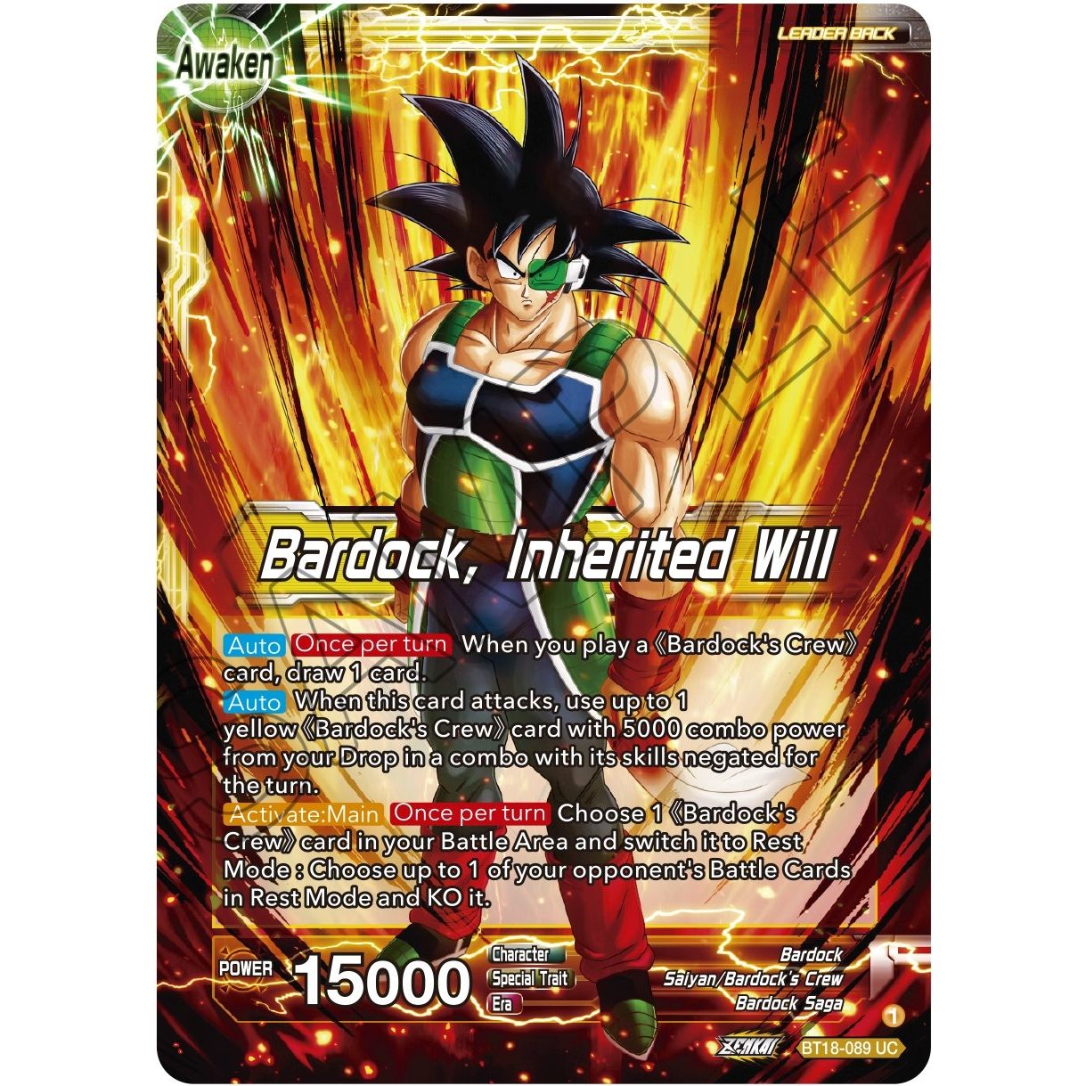Image for Bardock's Crew // Bardock, Inherited Will (BT18-089) (DBS-B18) - Dragon Ball Super: Masters