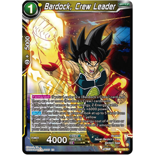Image for Bardock, Crew Leader (BT18-108) (DBS-B18) - Dragon Ball Super: Masters