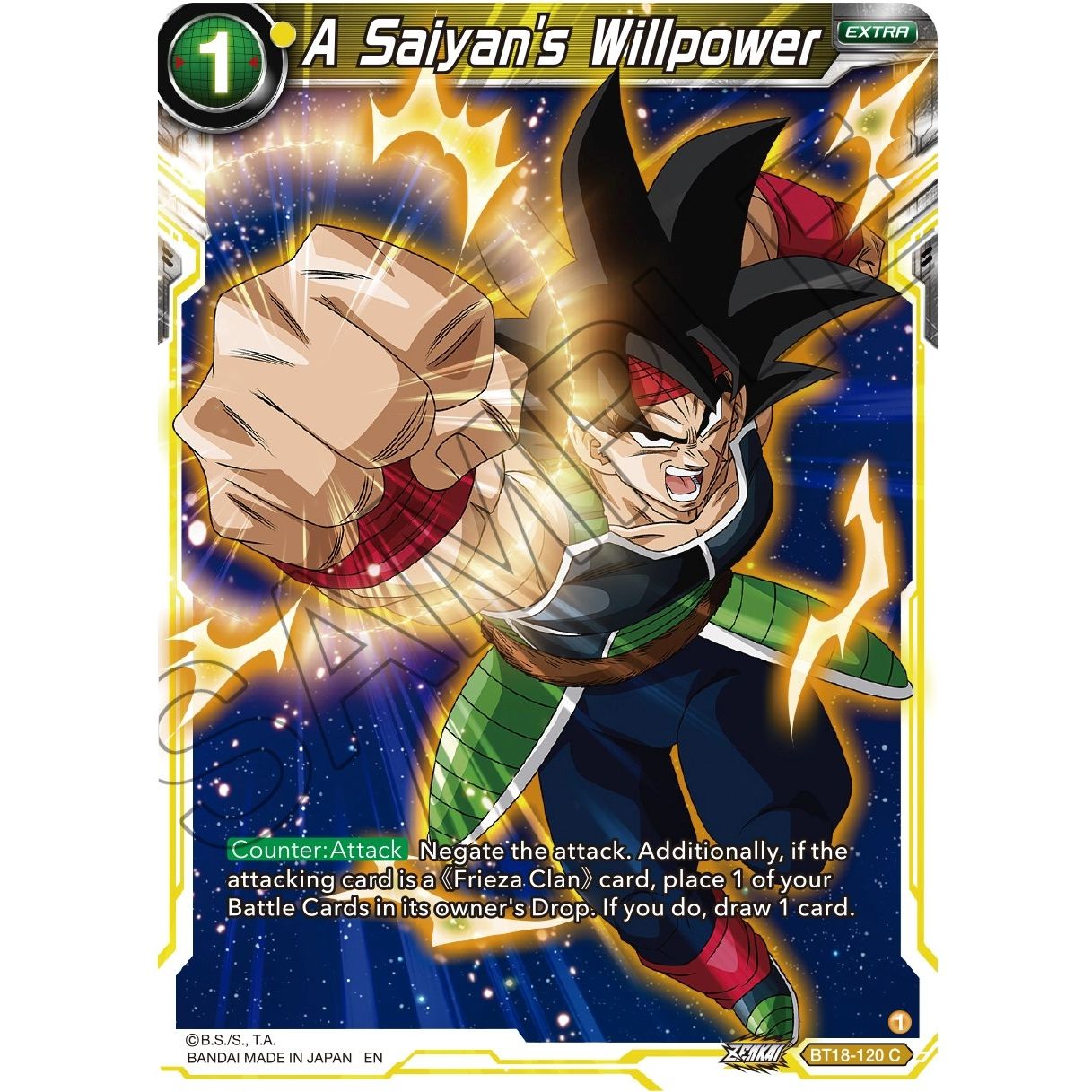 Image for A Saiyan's Willpower (BT18-120) (DBS-B18) - Dragon Ball Super: Masters