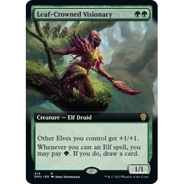 Image for Leaf-Crowned Visionary (Extended Art) (414) (DMU) - Magic: The Gathering