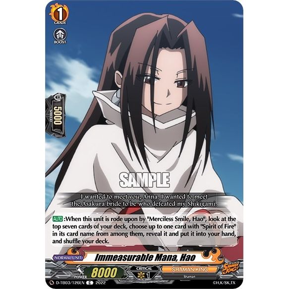 Image for Immeasurable Mana, Hao (D-TB03/126EN) (D-TB03) - Cardfight Vanguard