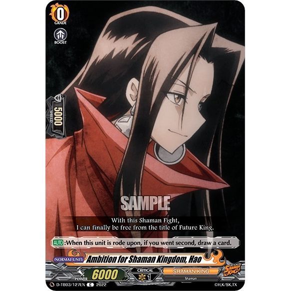 Image for Ambition for Shaman Kingdom, Hao (D-TB03/127EN) (D-TB03) - Cardfight Vanguard