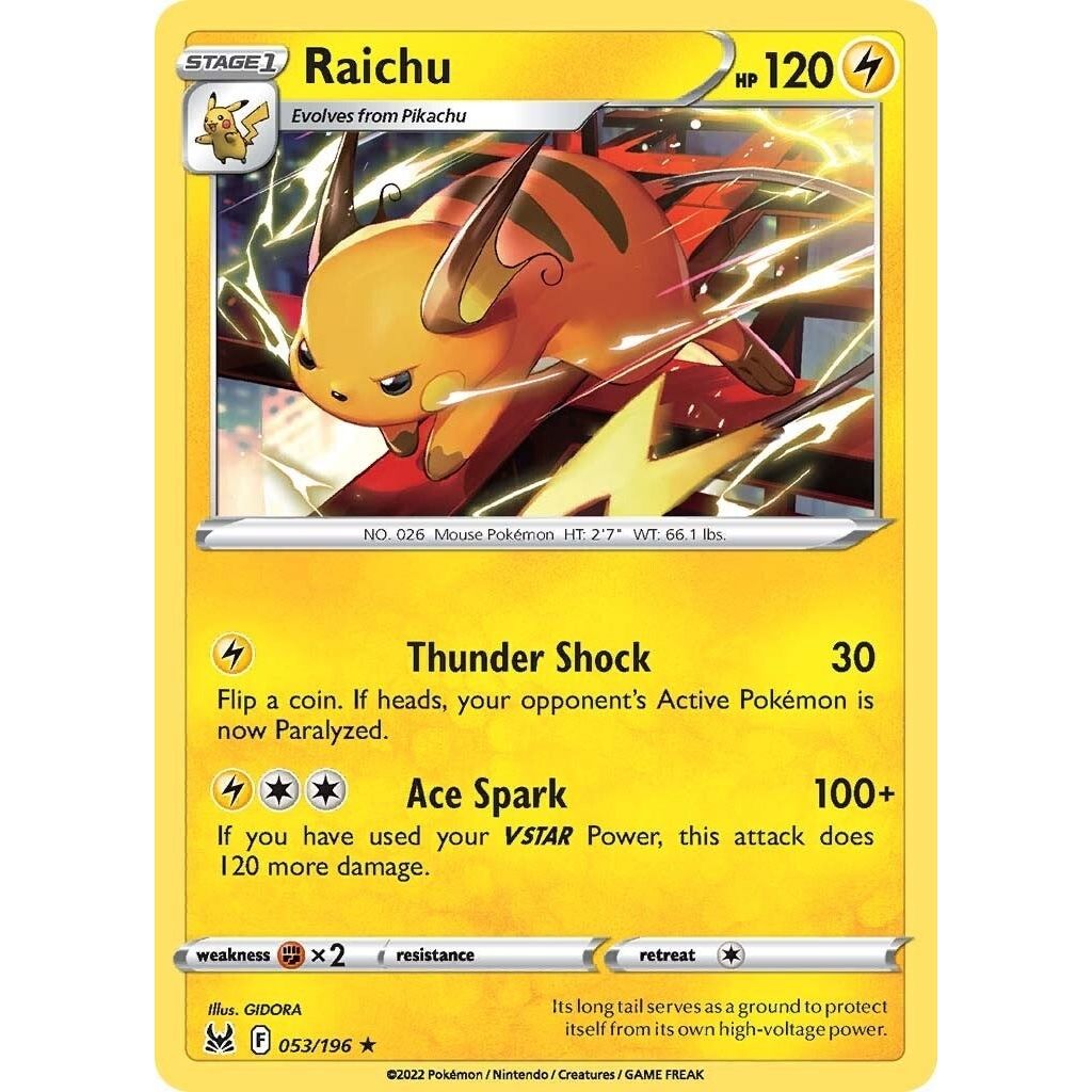 Image for Raichu (053/196) (SWSH11) - Pokemon