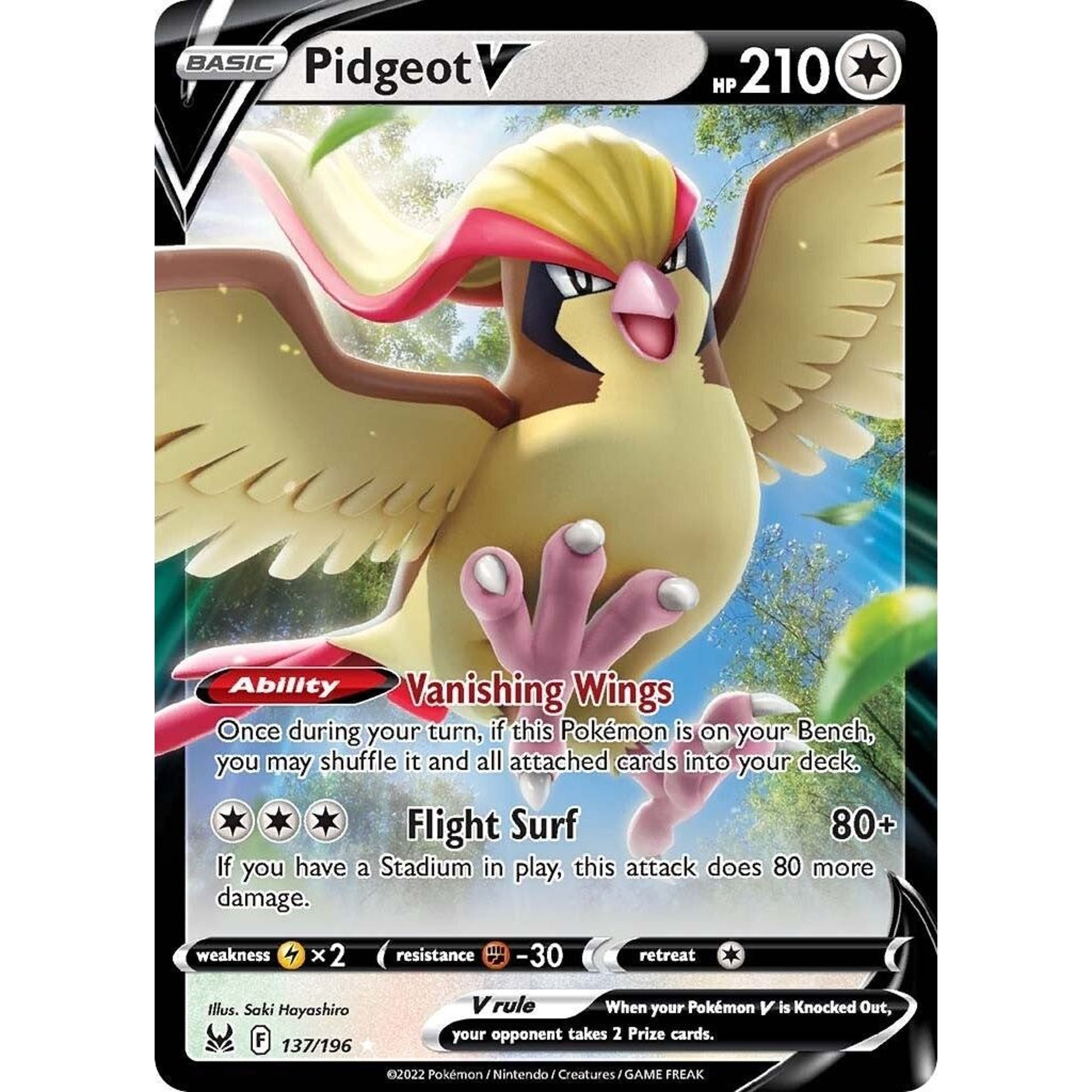 Image for Pidgeot V (137/196) (SWSH11) - Pokemon