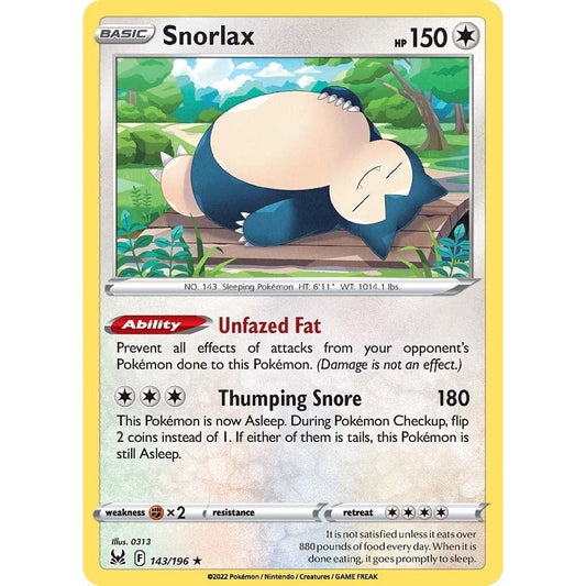 Image for Snorlax (143/196) (SWSH11) - Pokemon
