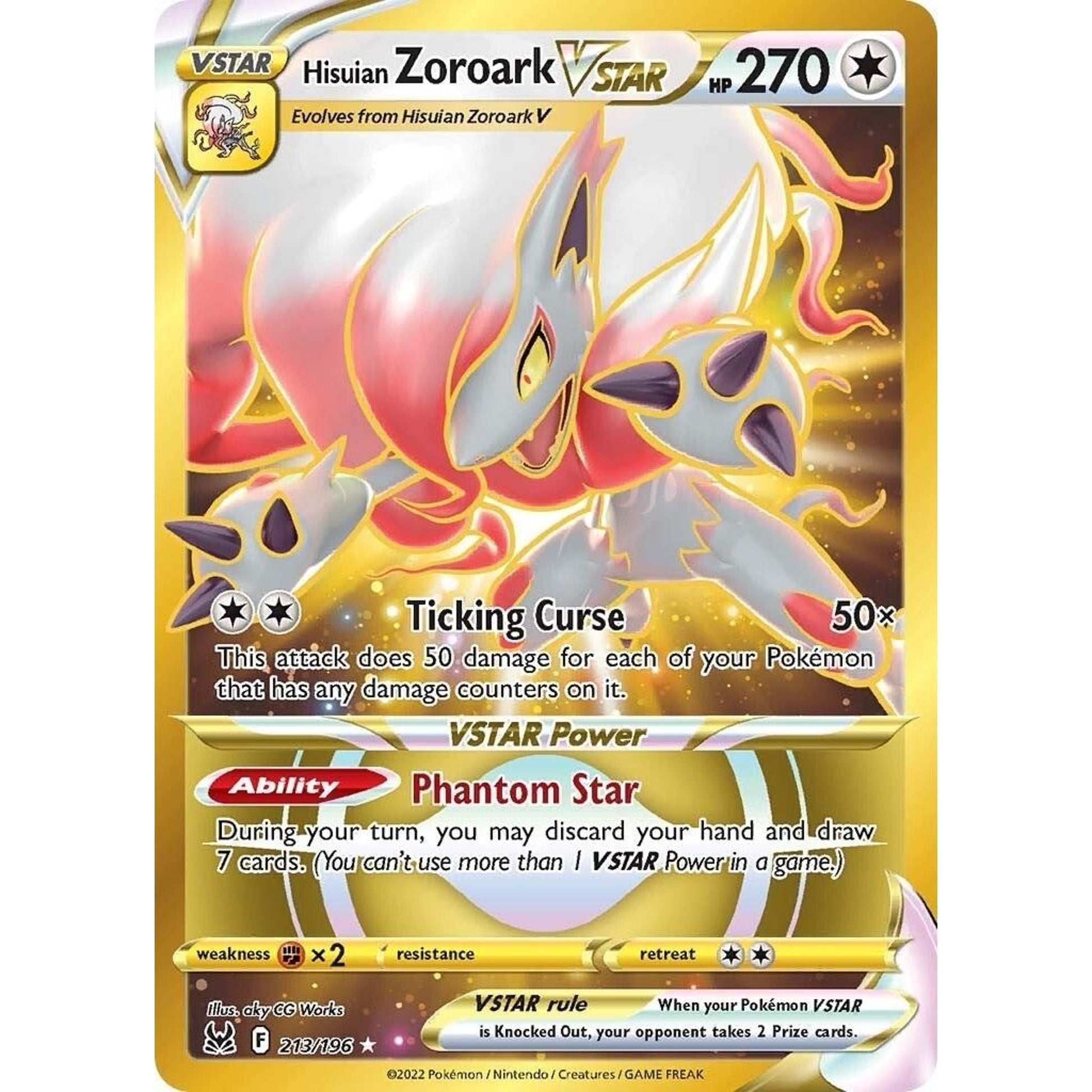 Image for Hisuian Zoroark VSTAR (213) (Secret) (213/196) (SWSH11) - Pokemon