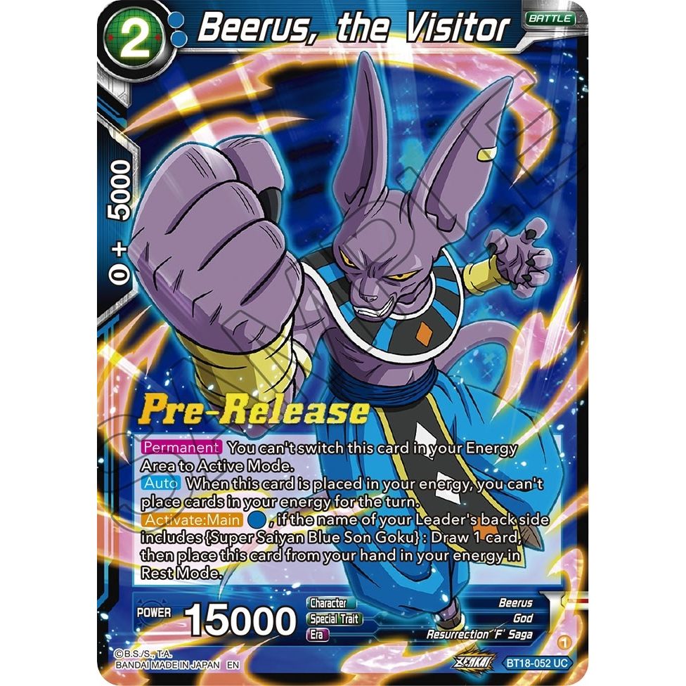 Image for Beerus, the Visitor (BT18-052) (DBS-B18PRE) - Dragon Ball Super: Masters