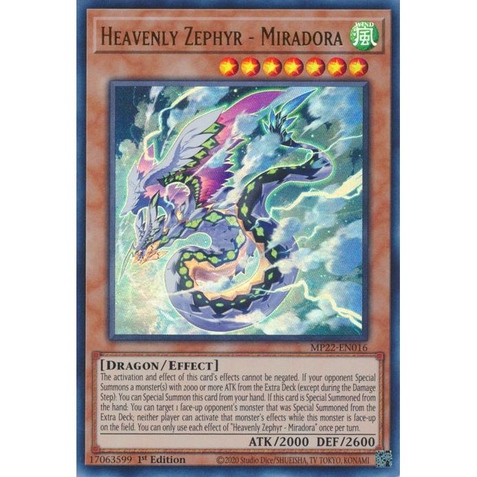 Image for Heavenly Zephyr - Miradora (MP22-EN016) (MP22) - YuGiOh