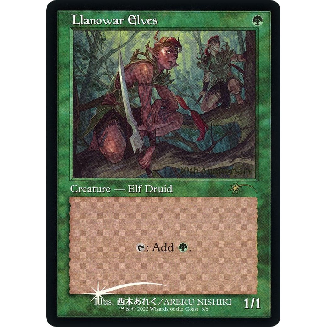 Image for Llanowar Elves (Retro Frame) (5) (30A-P) - Magic: The Gathering