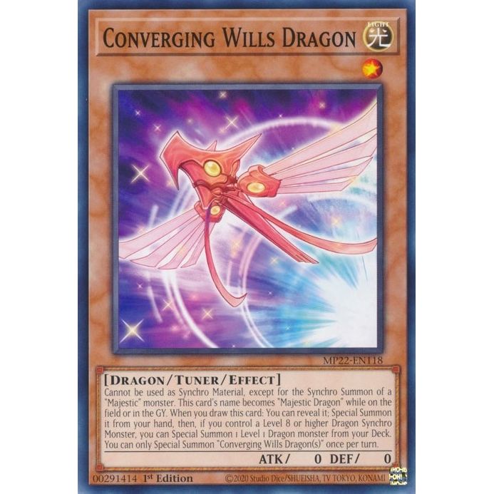 Image for Converging Wills Dragon (MP22-EN118) (MP22) - YuGiOh