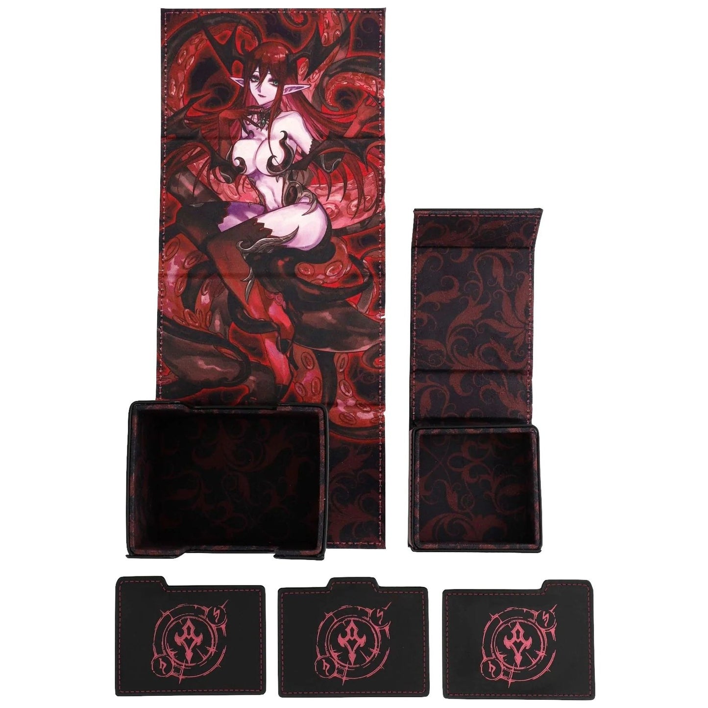 Image for Raising Hell Collection Eve Dicewinder Deck Box with Magnetic Dice Tray (Authentic Leather) - Deck Boxes