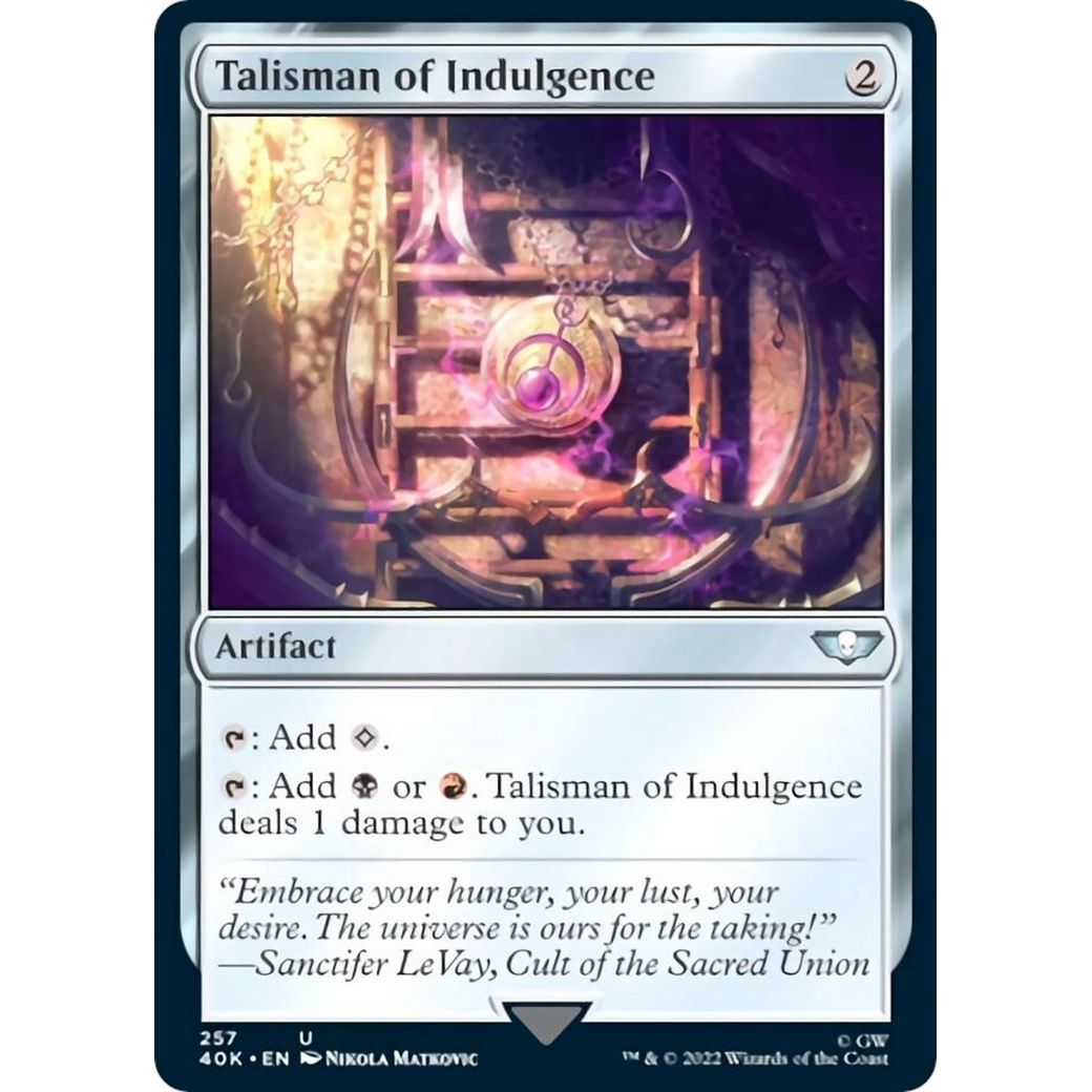 Image for Talisman of Indulgence (257) (40K) - Magic: The Gathering