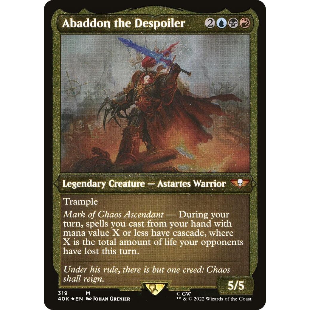 Image for Abaddon the Despoiler (Display Commander) (Foil Etched) - Thick Stock (319) (40K) - Magic: The Gathering