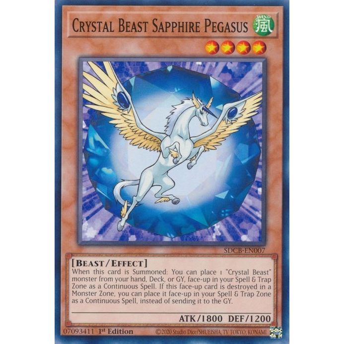 Image for Crystal Beast Sapphire Pegasus (SDCB-EN007) (SDCB) - YuGiOh