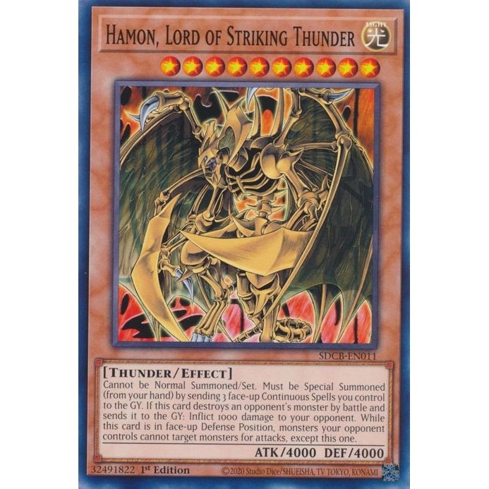 Image for Hamon, Lord of Striking Thunder (SDCB-EN011) (SDCB) - YuGiOh